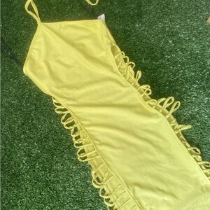 Forever 21 Yellow Slip Dress with Spaghetti Straps